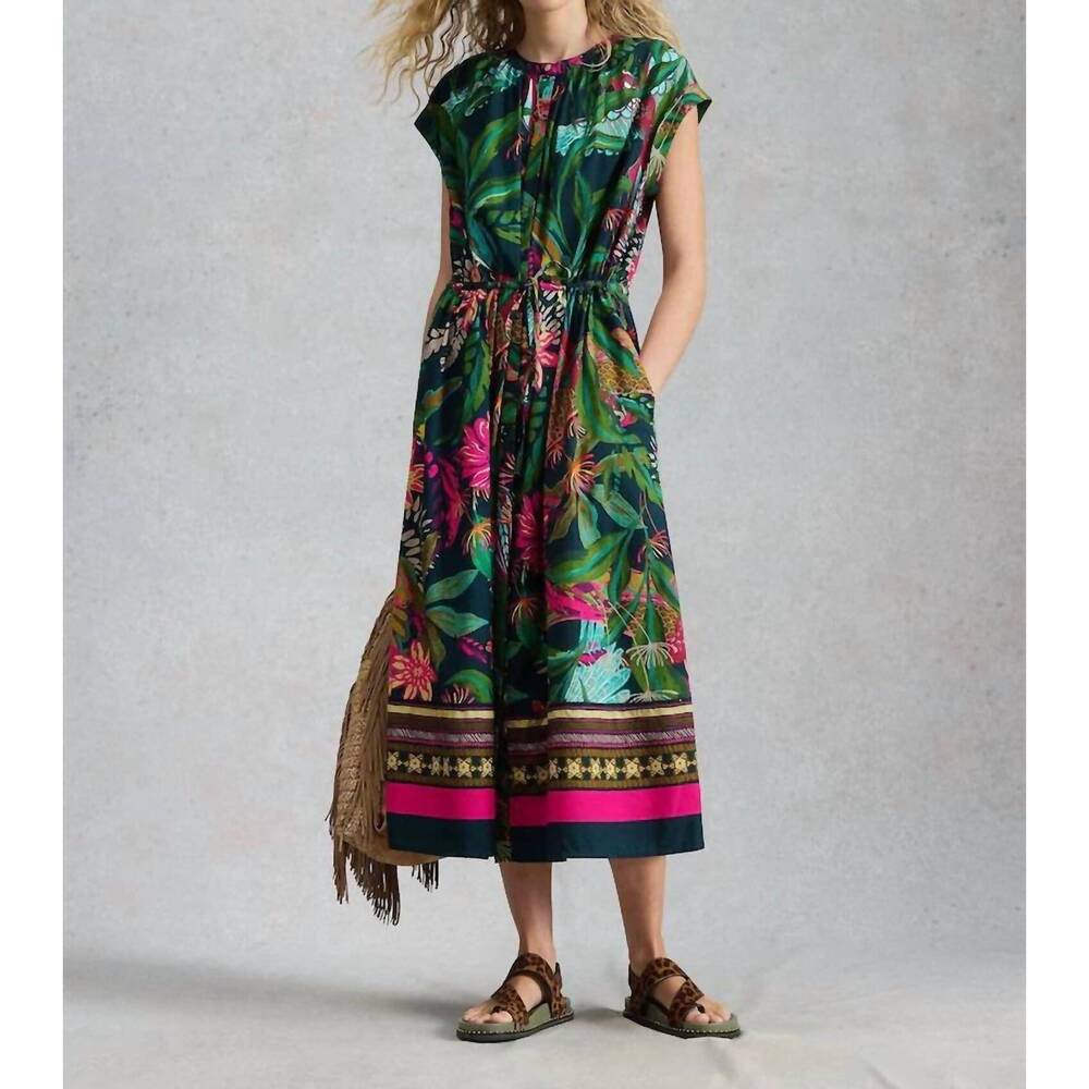 NEW WHITE STUFF lauryn column dress in green